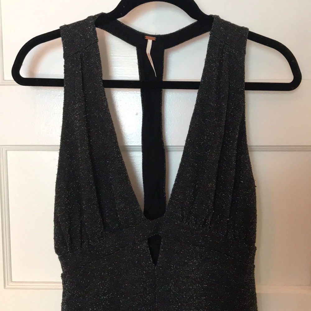 Black Sparkle Cut Out Sleeveless Dress View 3